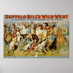 Buffelräkning Show för vilda western Poster
