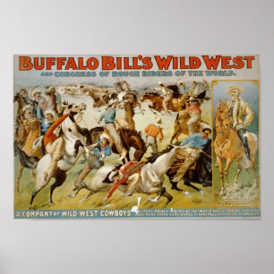 Buffelräkning vilda western poster