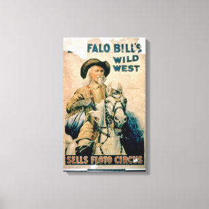 "Buffelräkning vilda western, SellsFloto cirkus Canvastryck