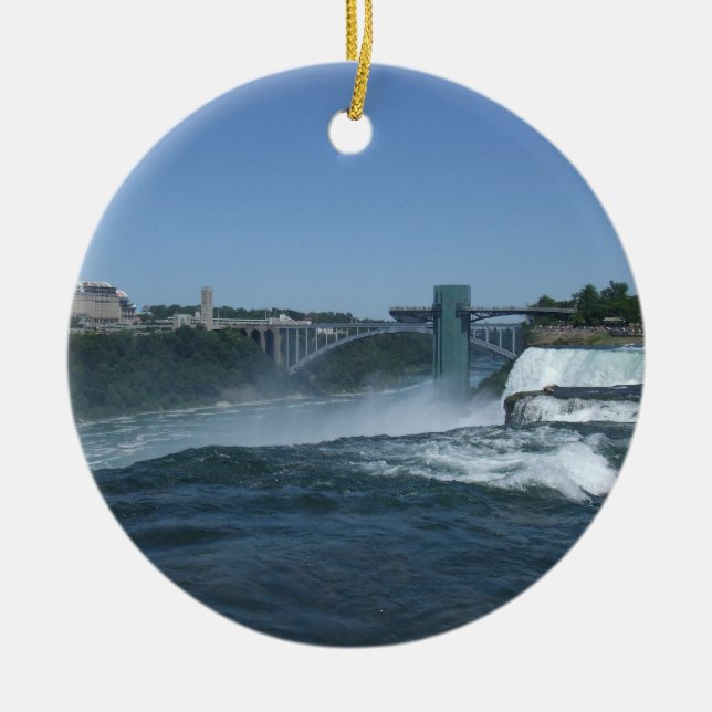 Buffelsida av Niagara Falls Julgransprydnad Keramik (Framsidan)