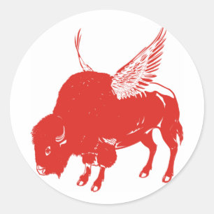Buffelvingar Runt Klistermärke