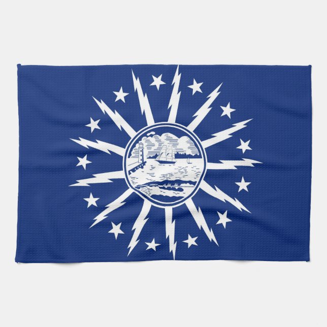 Buffero City flagga U.america new york Kökshandduk (Horisontell)