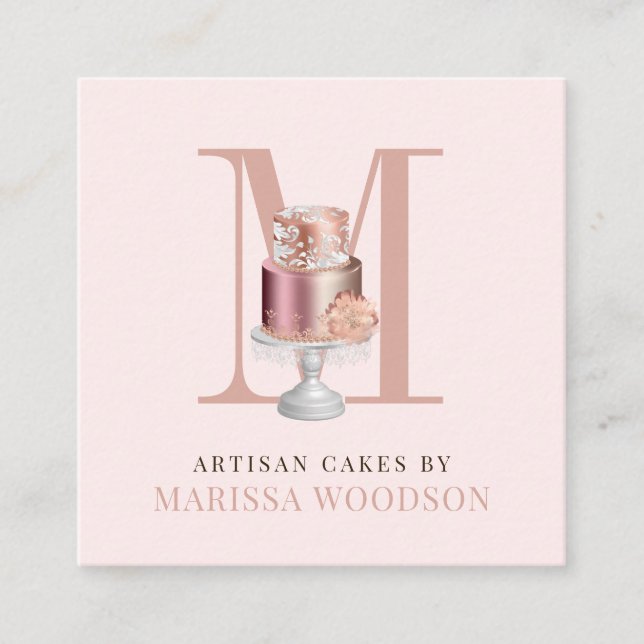 Buffertruta för konditorivaror i bakverk och bakve fyrkantigt visitkort (Framsida)