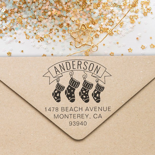 Buffertstuffert för Adress i julklapp i specialfam Självfärgande Stämpel (Skapare uppladdad)