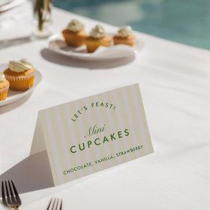 Buffet Card-Vintage Gult och Grönt Bachelorette Bordsnummer