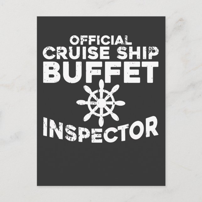 Buffet Inspection Funny Cruise Frakt Vykort (Framsida)