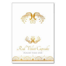 Buffetetikett för elegant vid Mönster i Indiska Br Bordsnummer