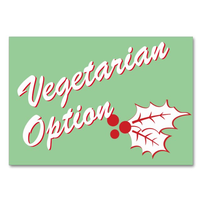 Buffetkort för Retro Holly-Anpassningsbar Bordsnummer (Framsidan)