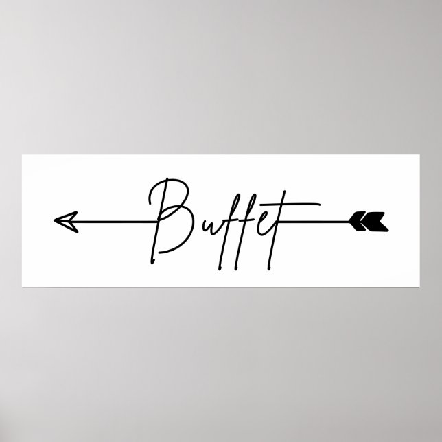 Buffettecken lämnat riktning Bröllop-tecken Poster (Framsidan)