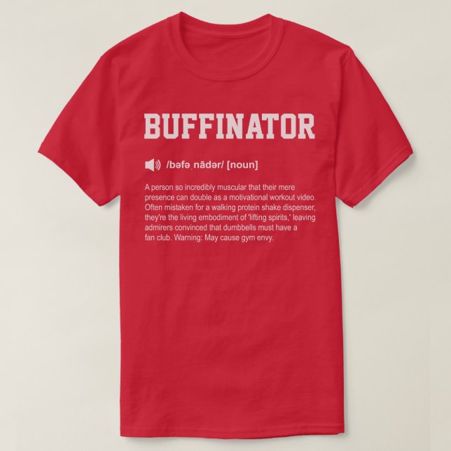 Buffinator Funny Dictionary Gym betyder T Shirt (Design framsida)