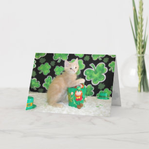Buffington the Cat - St. Patrick's Day Card Kort