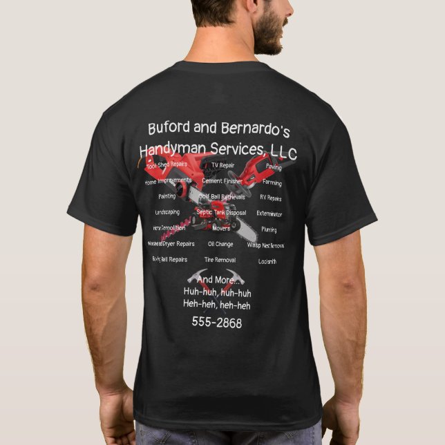 Buford och Bernaros Handyman Services LLC Shirt T Shirt (Baksida)
