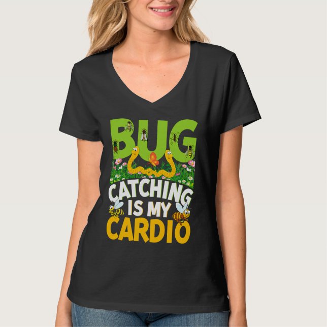 Bug  Insect Science  Bug Catching is my Cardio  18 T Shirt (Framsida)