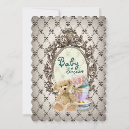 bugar flickaktigt nallebaby showerinbjudningar inbjudningar