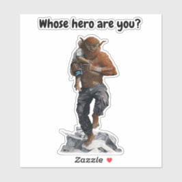 Bugbjörn Hero räddar barnfantasy Art Sticker Klistermärken