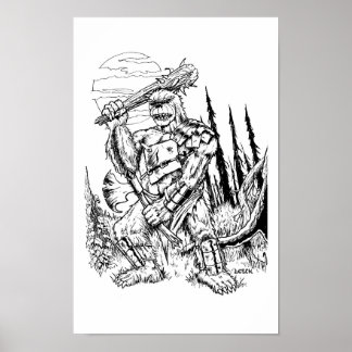 "Bugbjörn" - Illustration by Tracy Lesch Poster