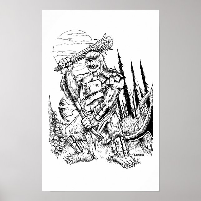 "Bugbjörn" - Illustration by Tracy Lesch Poster (Framsidan)