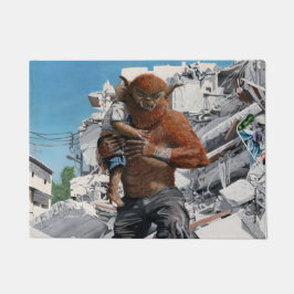 Bugbjöro Hero Child Rädding Fantasy Art Doormat