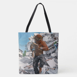 Bugbjörs Hero Rescuing Child Fantasy Graphic Tote Tygkasse