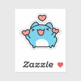 BugCat Capoo cat, Kawaii Tecknad Cat kärlek Klistermärken