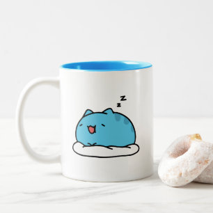 BugCat Capoo cat, Kawaii Tecknad Cat Sleeping Två-Tonad Mugg
