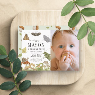 Buggar & Insekter Svamp Foto Pojke 1-årsdag Inbjudningar