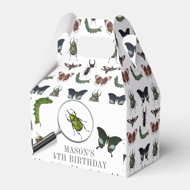 Buggar & Insekter Vintage Pojkfödelsedag Vit Presentaskar (Framsidan Sidan)