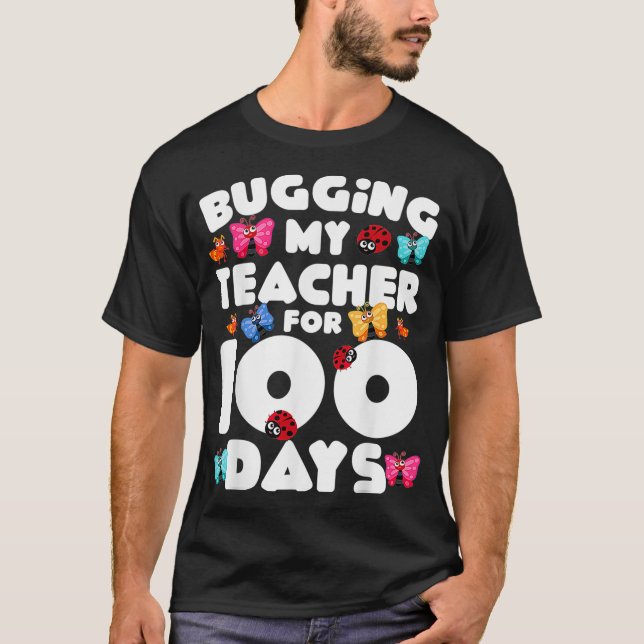 Buggar min lärare i 100 dagar med skolverksfonta S T Shirt (Framsida)