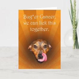 Buggcancer, hund som slickar läppar, gå bra kort