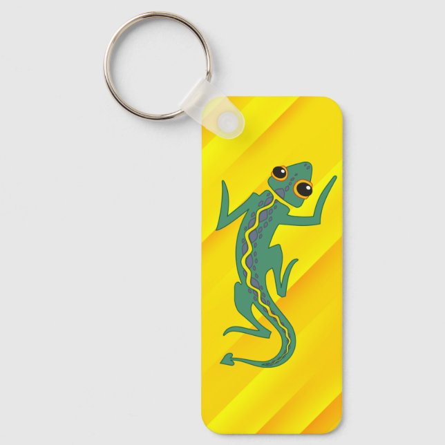 Buggi Grönt Lizard Artistic Clipart-27847 Nyckelring (Framsida)