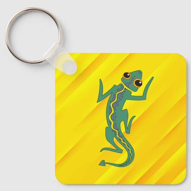 Buggi Grönt Lizard Artistic Clipart-27847 Nyckelring (Framsida)