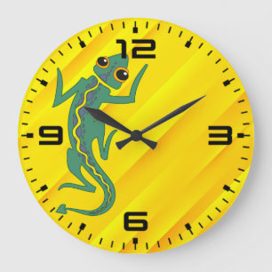 Buggi Grönt Lizard Artistic Clipart-27847 Stor Klocka