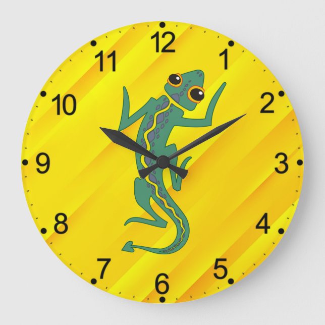 Buggi Grönt Lizard Artistic Clipart-27847 Stor Klocka (Framsida)