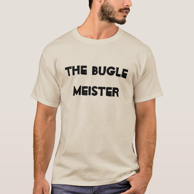 Bugle Meister Roligt Funny Musical Instrument Tee (Framsida)