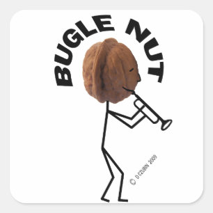 Bugle Nöt Fyrkantigt Klistermärke