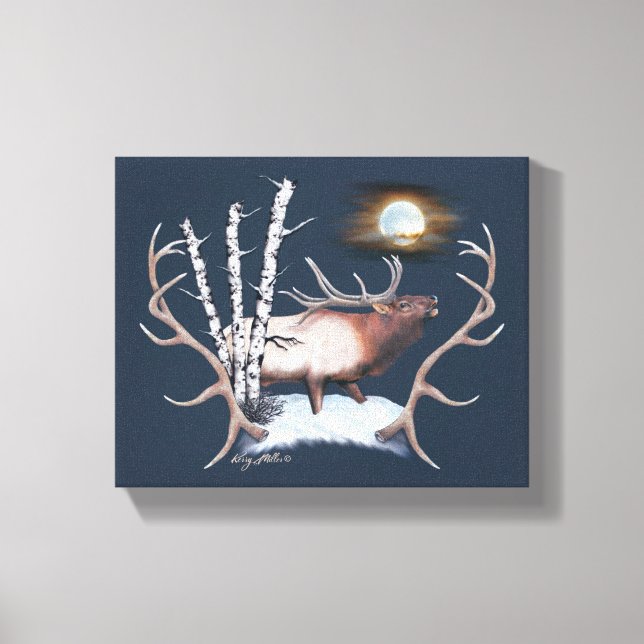 Bugling Bull Elk Canvastryck (Framsida)