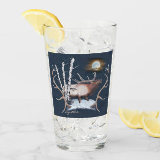 Bugling Bull Elk Glass Glaskopp