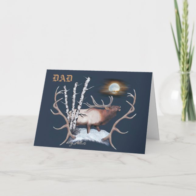 Bugling Bull Elk Helgdag Card Helgkort (Framsida)