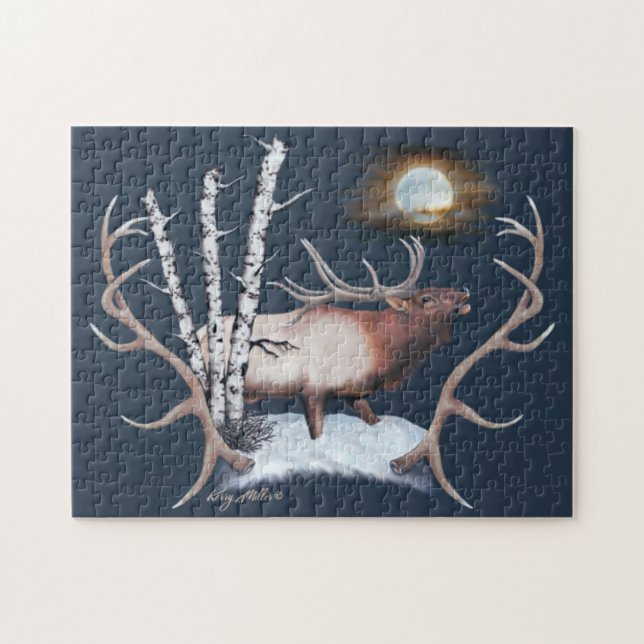Bugling Bull Elk Pussel (Horisontell)