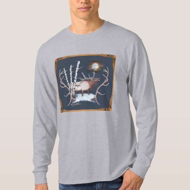Bugling Bull Elk T Shirt (Framsida)