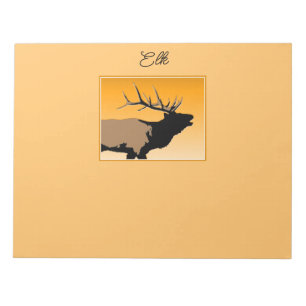 Bugling Bull Elk vid Sunset Original Wildlife Art Anteckningsblock