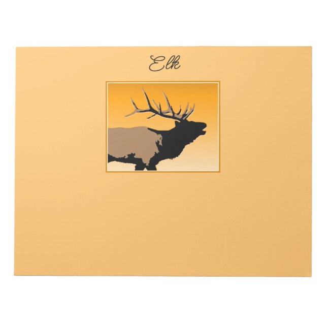 Bugling Bull Elk vid Sunset Original Wildlife Art Anteckningsblock (Framsida)
