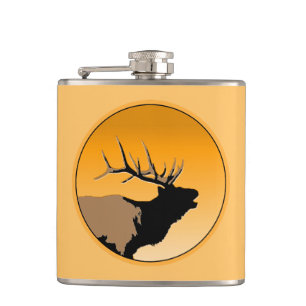 Bugling Bull Elk vid Sunset Original Wildlife Art Fickplunta
