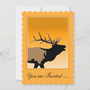 Bugling Bull Elk vid Sunset Original Wildlife Art Inbjudningar