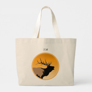 Bugling Bull Elk vid Sunset Original Wildlife Art Jumbo Tygkasse