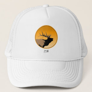 Bugling Bull Elk vid Sunset Original Wildlife Art Keps
