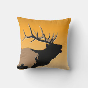 Bugling Bull Elk vid Sunset Original Wildlife Art Kudde