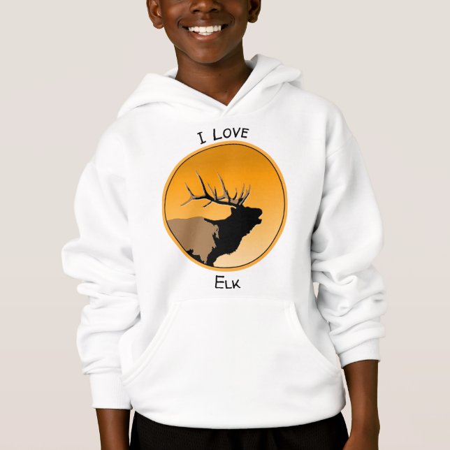 Bugling Bull Elk vid Sunset Original Wildlife Art T Shirt (Framsida)