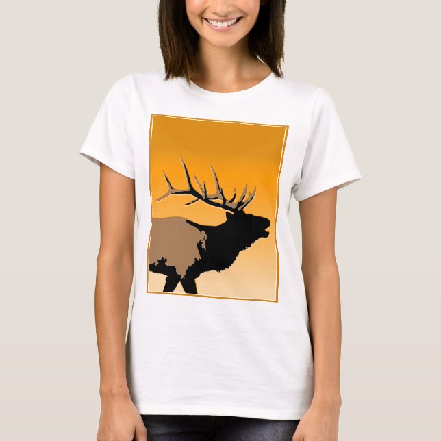 Bugling Bull Elk vid Sunset Original Wildlife Art Tröja (Framsida)