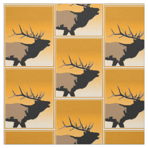 Bugling Bull Elk vid Sunset Original Wildlife Art Tyg